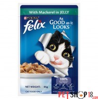 Purina Felix Cat Treats Mackerel In Jelly 85 Gm